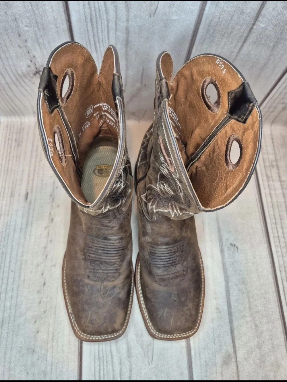 Dan Post Men's Size 10 D Abram Embroidered Brown Western Boots